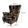 křeslo ušák selene tmavý květ rozměry