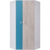 ŠATNÍ ROHOVÁ SKŘÍŇ PLANET 2 BÍLÝ LUX/DUB/ MOŘSKÁanta2