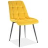 Jídelní čalouněná židle SIK VELVET žlutá curry/černá