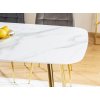 Jídelní stůl CERES 140x80 mramorované sklo/bílá/zlatá