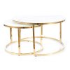 Konferenční stolky 2 ks MUSE zlatý kov/ bílý mramor