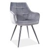 Jídelní čalouněná židle TES VELVET šedá/černá