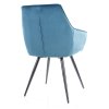 Jídelní čalouněná židle TES VELVET tyrkysová/černá