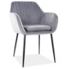 Jídelní čalouněná židle VANDA velvet šedá/černá