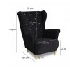 křeslo ušák selene černá rozměr