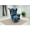 Křeslo ušák Lady modrý květ