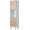 vitrína vysoká Bergen II dub artisan bílá