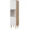 vitrína vysoká Bergen bílá dub artisan