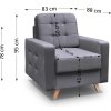 křeslo vegas šedá rozměry