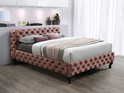 herrerav160rw lozko herrera velvet 160x200 antyczny roz wenge tap bluvel 52