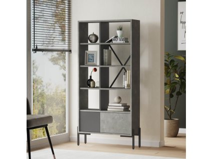 BARTU regál (odstín beton + antracit)