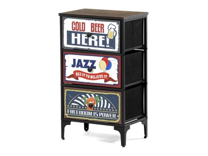 Komoda se 3 zásuvkami AUK-W2001 (Barva Vícebarevná)