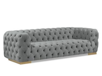 Čalouněné trojkřeslo CHASS 3 VELVET (odstín šedá/zlatá)