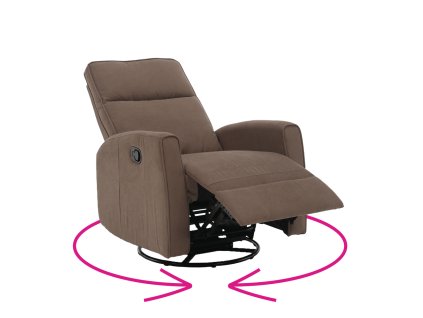 Relaxační křeslo MEKENZI s funkcí houpání a polohování (barva šedohnědá)