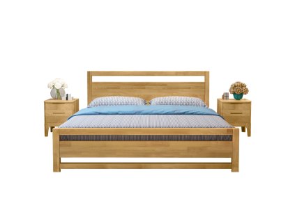 Manželská postel SHEILA  masivní dřevo přírodní (rozměr 160x200)