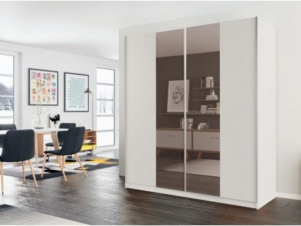 Šatní skříň WATERLOO 200 (barva bílá/bílá)