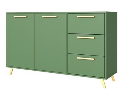 Komoda BASILIO 2D3S (Barva zelená)
