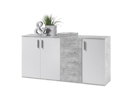 komoda poppy 3 biela beton