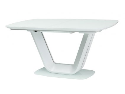 Jídelní stůl rozkládací160x90 ARMANI (barva ceramic bílý mramor/černý mat)