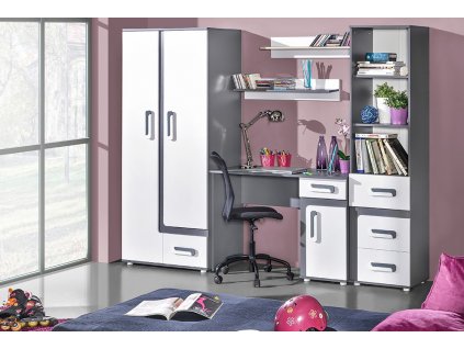Dětský pokoj APETTITA (barva antracit/bílá)