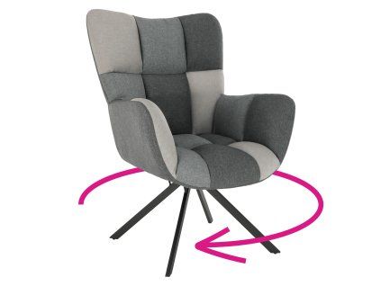 Designové otočné křeslo KOMODO (Barva patchwork)