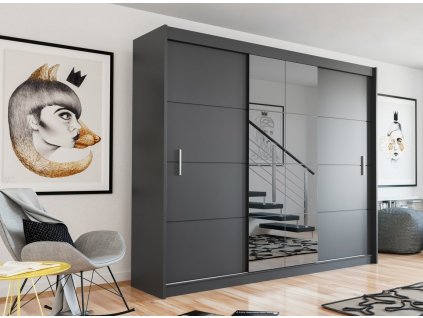 Šatní skříň FAUSTA 2 250 (odstín grafit/grafit)