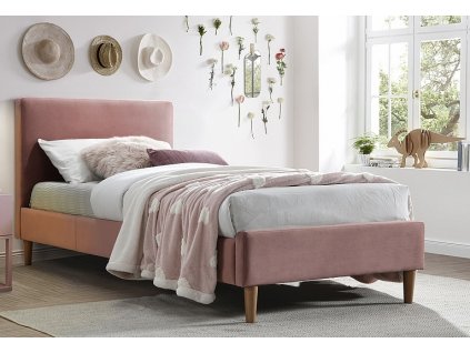 Čalouněná postel s roštem ACOMA VELVET 90x200