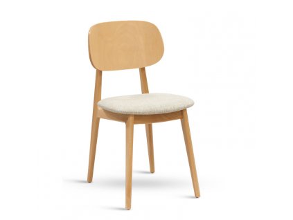 Jídelní židle BUNNY (Čalounění koženka focus beige, Barevné provedení dub)