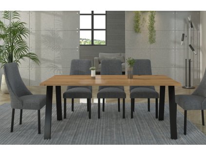 Jídelní stůl KOLINA 138x67 cm (odstín černá/artisan)