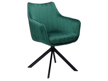 Jídelní čalouněná židle ROZI VELVET (Barva zelená/černá)