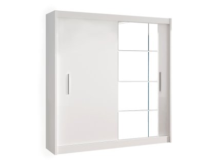 Skříň s posuvnými dveřmi LOW bílá 180x215