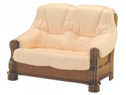 Dvojsedák ARTUR kůže (potah kůže Cappuccino, barva moření 01 bílá)