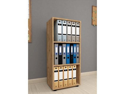 Regál s policemi KIERA 3 (odstín antracit)