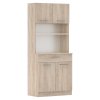Čtyřdveřový kredenc  DOMIS NEW (barva dub sonoma/bílá)