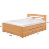 Postel s úložným prostorem FABIE (Dekor olše, Šíře matrace 140 cm, Úchytka standard)