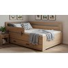 Postel s úložným prostorem FABIE (Dekor olše, Šíře matrace 140 cm, Úchytka standard)