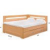 Postel s úložným prostorem FABIE rohová (Dekor olše, Šíře matrace 140 cm, Úchytka standard)