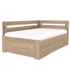 Postel s úložným prostorem FABIE rohová (Dekor olše, Šíře matrace 140 cm, Úchytka standard)