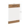 Dvířka na vestavnou myčku VEGA ZM 713x596 (Barva dub lancelot/extra vysoký bílý lesk)