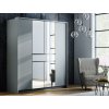 Šatní skříň RIJEKA 200 platinum/zrcadlo (barva platinum/zrcadlo)