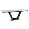 Jídelní stůl rozkládací 160x90 ARMANI (barva ceramic bílý mramor/černý mat)
