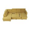 Luxusní sedací souprava MARIETA U (Barva žlutá/hnědé polštářky, Provedení levá)