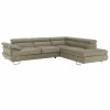 Rohová sedací souprava BUTON P (Barva světle hnědý melír látka, Provedení pravé)