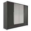 Šatní skříň DOLETO 255 (odstín grafit/grafit)