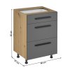 Spodní skříňka LANGEN D60S3 (Barva dub artisan)