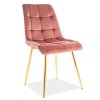 Jídelní čalouněná židle SIK VELVET (odstín starorůžová/zlatá)