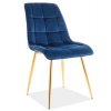 Jídelní čalouněná židle SIK VELVET (odstín starorůžová/zlatá)