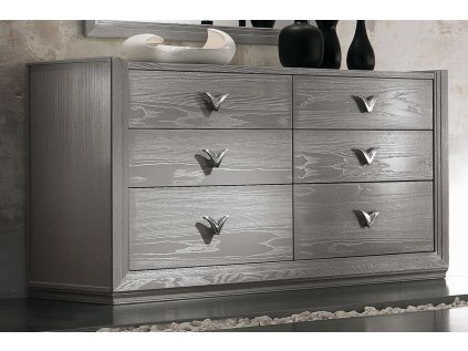 Šedá komoda 145x90x53 cm P 4042