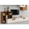 Obývací stěna bílo hnědá 267x242x58 cm P 7178 TV stolek