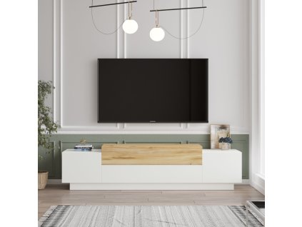 Televizní stolek FADE plstěná bílá